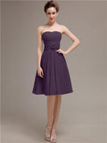 Pretty Strapless Flower Belt A-line Knee-Length Bridesmaid Dresses