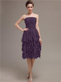 Elegant Strapless Princess A-line Knee-Length Bridesmaid Dresses