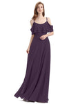 Elegant A-line Spaghetti Straps Chiffion Floor-Length Bridesmaid Dresses