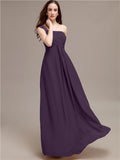 A-line One-shoulder Long Chiffon Bridesmaid Dresses