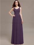 Chiffon Shoulder Strap A-line Floor-Length Bridesmaid Dresses