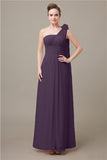 One Shoulder Chiffon A-line Floor-Length Bridesmaid Dresses