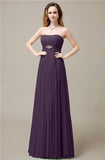 Elegant Straight Chiffon A-line Floor-Length Bridesmaid Dresses