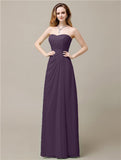 Elegant A-line Chiffon Sweetheart Floor-Length Bridesmaid Dresses