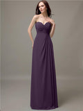 Elegant Sweetheart Chiffon A-line Long Bridesmaid Dresses