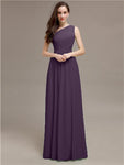 Simple One-Shoulder Sleeveless A-line Chiffon Bridesmaid Dresses