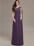 Chiffon A-line One-Shoulder Sleeveless Floor-Length Bridesmaid Dresses