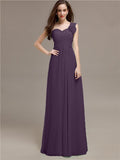 Elegant A-line One-Shoulder With Flowers Floor-Length Bridesmaid Dresses