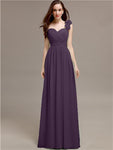 A-line One-Shoulder With Flowers Floor-Length Bridesmaid Dresses