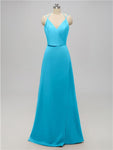 A-line V Neck Floor Length Bridesmaid Dresses