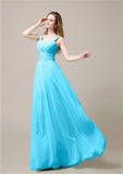 Shoulder Strap A-line Chiffon Elegant Floor-Length Bridesmaid Dresses