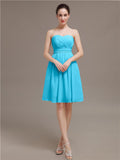 Sweetheart Chiffon A-line Short Bridesmaid Dresses