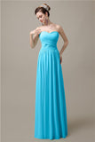 Sweetheart A-line Simple Chiffon Floor-Length Long Bridesmaid Dresses