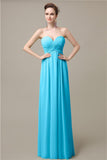 Simple A-line Sweetheart Chiffon Floor-Length Long Bridesmaid Dresses