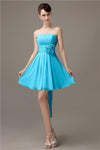 Sweatheart A-line Chiffon Short Bridesmaid Dresses with flower