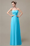 A-line Sweetheart Chiffon Floor-Length Long Bridesmaid Dresses