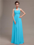 Elegant Sweetheart Halter Long Bridesmaid Dresses