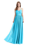 Elegant Spaghetti Straps A-line Chiffion Floor-Length Bridesmaid Dresses