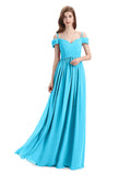 Simple A-line Chiffon Spaghetti Straps Bridesmaid Dresses