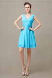 Pretty V-neck A-line Knee-Length Bridesmaid Dresses