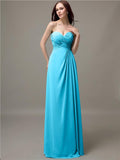 Elegant Sweetheart Chiffon A-line Long Bridesmaid Dresses