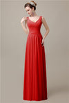 Spaghetti Strap A-line Simple Chiffon Floor-Length Long Bridesmaid Dresses