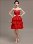 Sweetheart Pleats A-line Short Bridesmaid Dresses