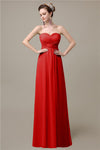 A-line Sweetheart Chiffon Floor-Length Long Bridesmaid Dresses