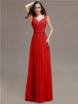 Honest A-line Chiffon Long Bridesmaid Dresses