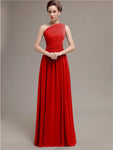 Simple One-shoulder Chiffon Long Bridesmaid Dresses