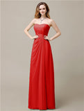 Elegant A-line Chiffon Sweetheart Floor-Length Bridesmaid Dresses