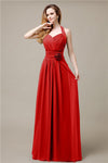 Pretty A-line Chiffon Hatler Floor-Length Bridesmaid Dresses