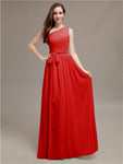 Beautiful A-line One-Shoulder Sleeveless Floor-Length Bridesmaid Dresses