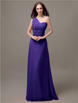 Unique One-shoulder Sleeveless A-line Floor-Length Bridesmaid Dresses