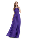 A-line Chiffon Floor-Length Long Bridesmaid Dresses