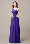 One-Shoulder A-line Sleeveless Floor-Length Bridesmaid Dresses