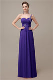 Sweatheart A-line Chiffon One Shoulder Floor-Length Long Bridesmaid Dresses