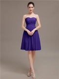 Sweetheart Chiffon A-line Short Bridesmaid Dresses