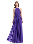 Charming Halter Chiffon A-line Sleeveless Floor-Length Bridesmaid Dresses