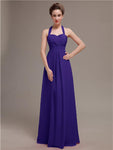 Elegant Sweetheart Halter Long Bridesmaid Dresses