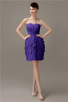 Elegant A-line Pleated Chiffon Knee-length Bridesmaid Dresses