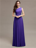 Simple One-Shoulder Sleeveless A-line Chiffon Bridesmaid Dresses