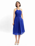 A-line Halter Sleeveless Pleats Short Bridesmaid Dresses