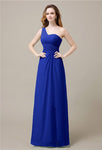 One-Shoulder A-line Sleeveless Floor-Length Bridesmaid Dresses