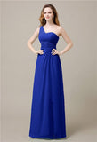 One-Shoulder A-line Sleeveless Floor-Length Bridesmaid Dresses