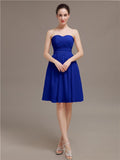 Sweetheart Chiffon A-line Short Bridesmaid Dresses