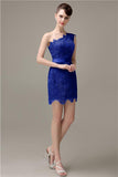 Charming Lace One-shoulder Short Bridesmaid Dresses