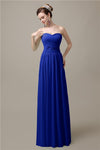 Sweetheart A-line Simple Chiffon Floor-Length Long Bridesmaid Dresses