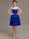 Sweetheart Pleats A-line Short Bridesmaid Dresses