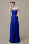 Simple A-line Chiffon Straight Floor-Length Long Bridesmaid Dresses